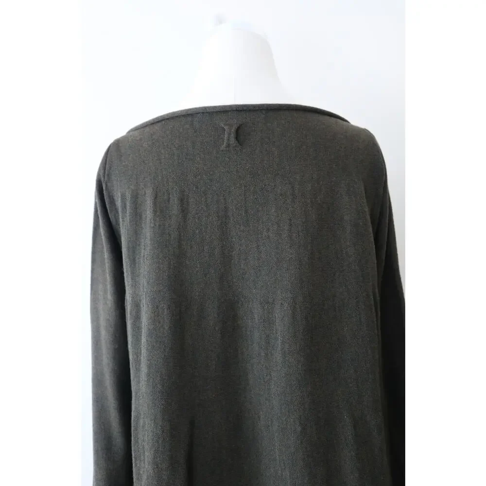 Hannes Roether Size M Merino Wool A-Line Sweater Tunic Pockets Green